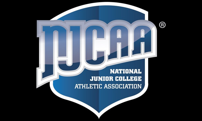National Junior College Athletic Association logo - blue on black background