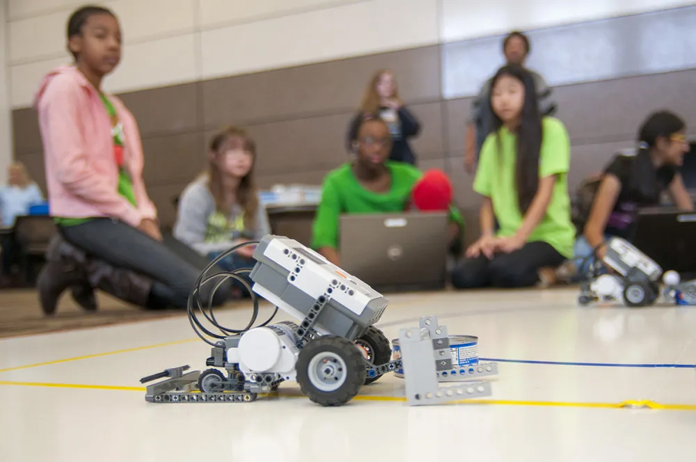 Girls participate in Summer Robotics Camp at Collin College
