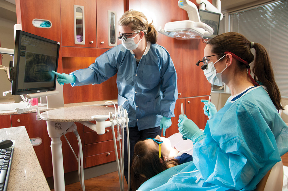 Students participate in Dental Hygiene training at the McKinney Campus