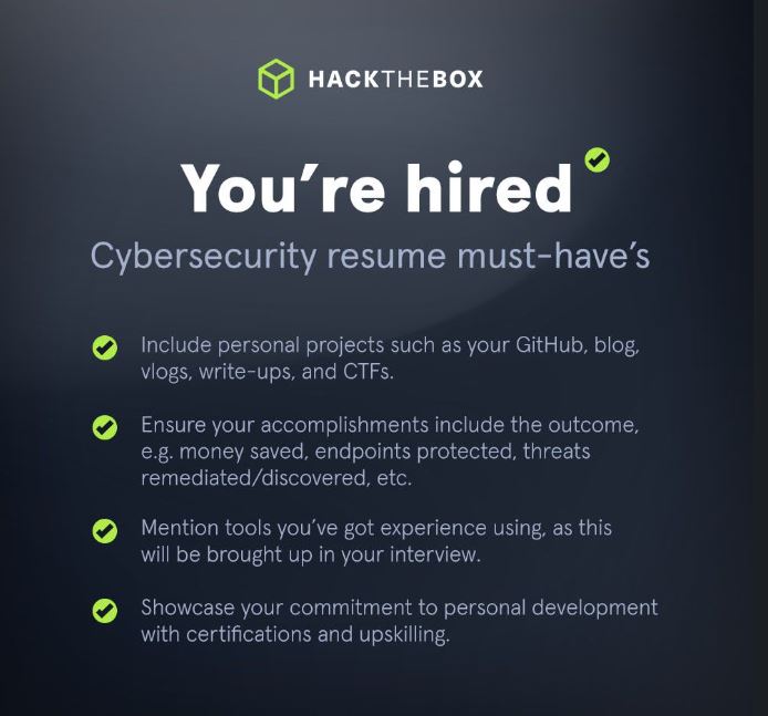 Hackthebox Resume Tips