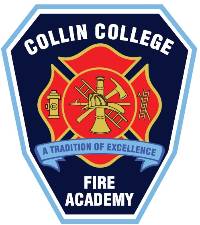 Collin College Fire Science Badge Blue Red Logo