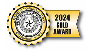 A copy of the Texas Veteran's Commission VEERA Award, Gold-Level