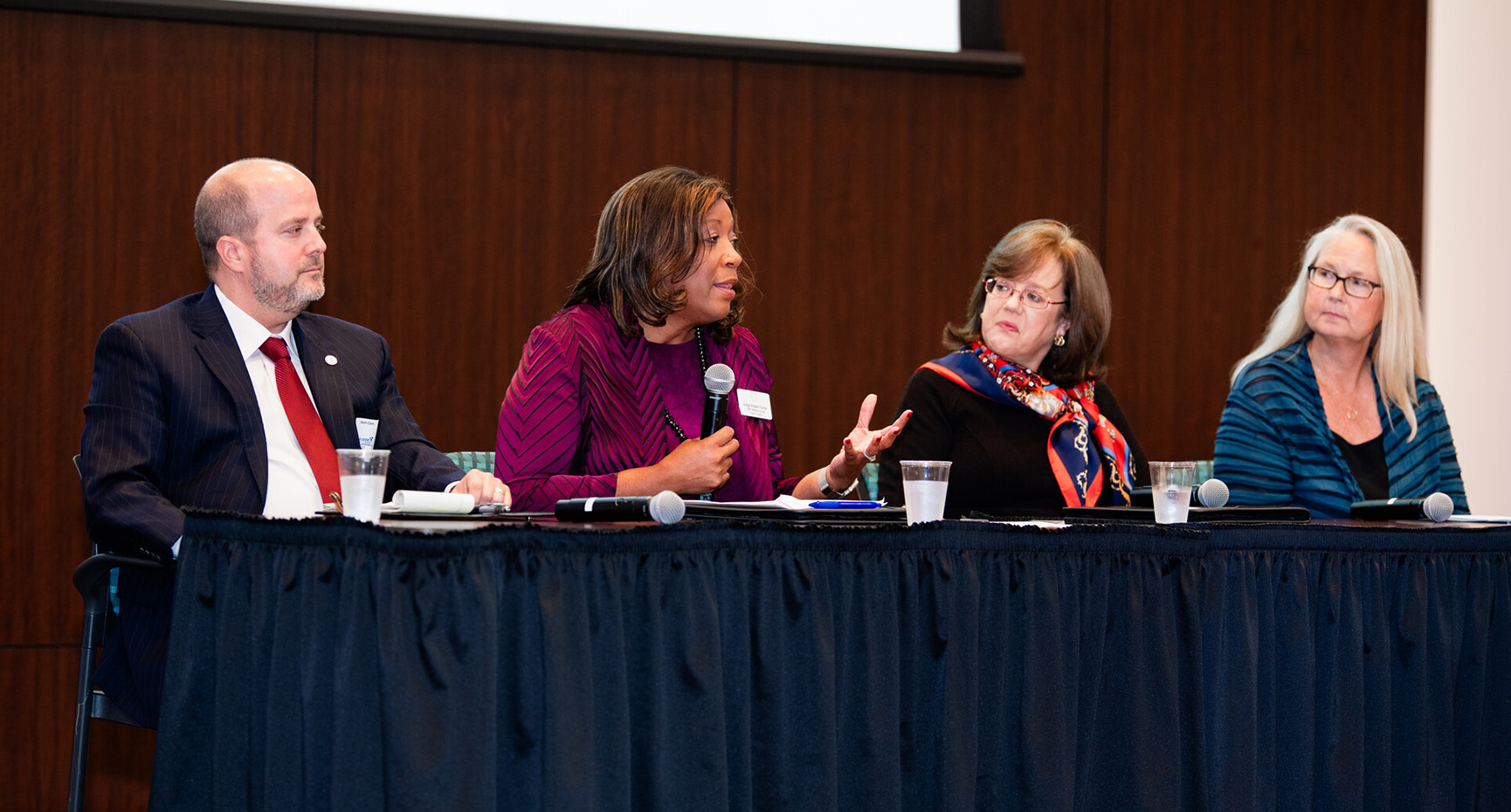 Members of a Collin Leadership Policy Summit address a topic in 2023. 